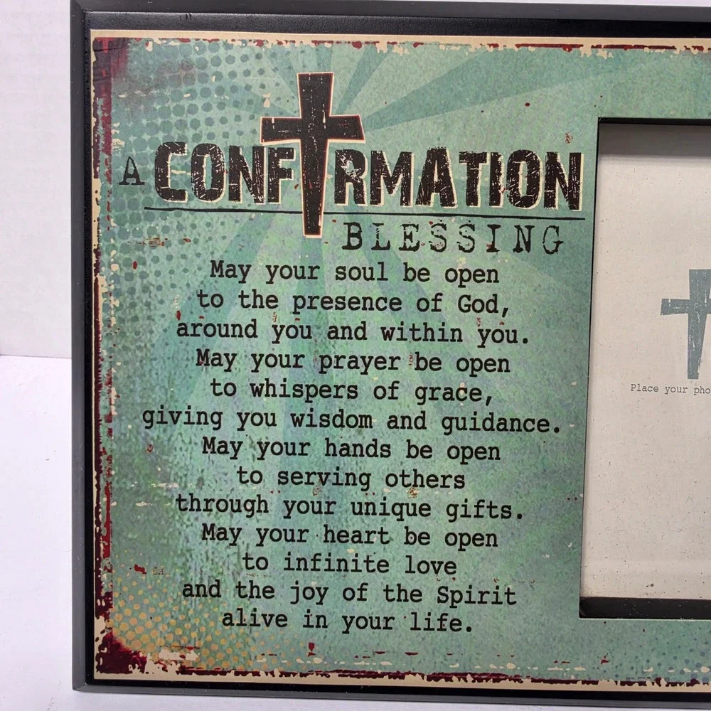 Abbey Press Confirmation Blessing 4x6 Photo Frame Distressed Religious Gift*